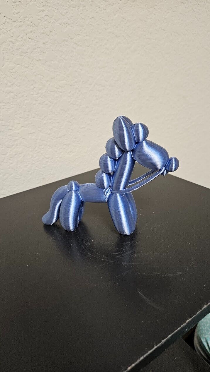 Balloon animal horse - shimmering silver blue color - 6 inches