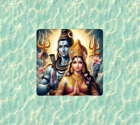 Hindu God and Goddess Shiva and Parvati vinyl decal sticker - many sizes