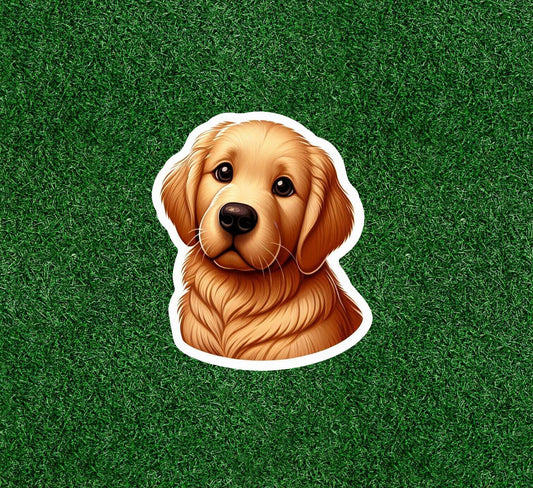 Cute Golden Retriever dog vinyl decal sticker - many sizes available