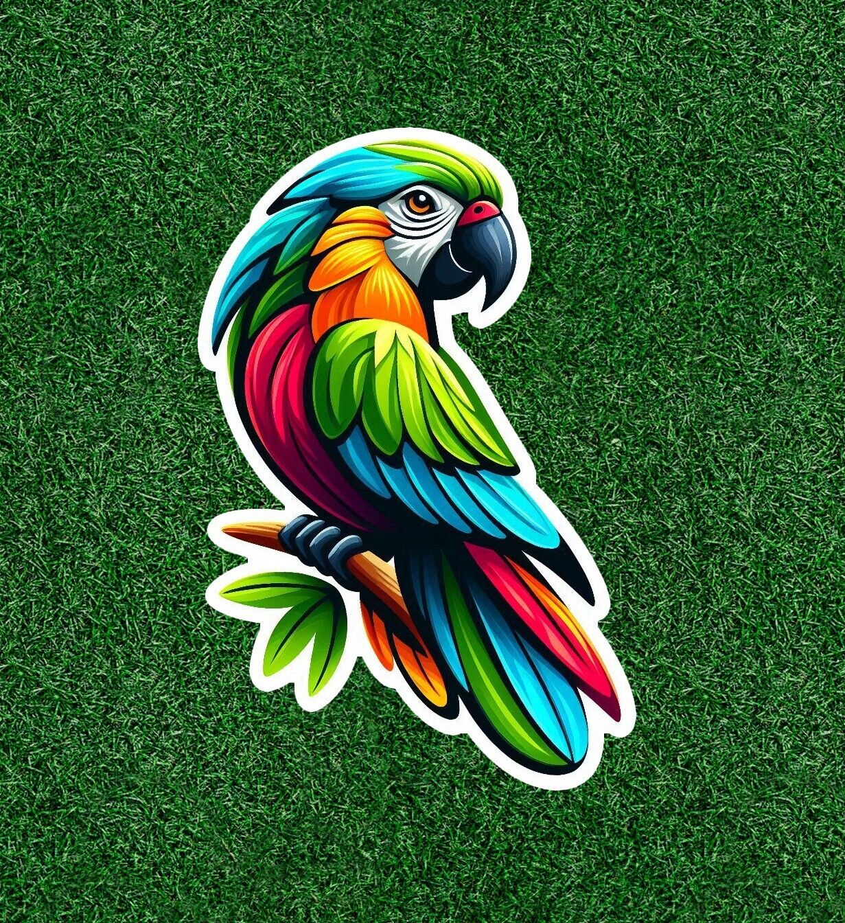 Beautiful colorful parrot vinyl sticker decal - many sizes available