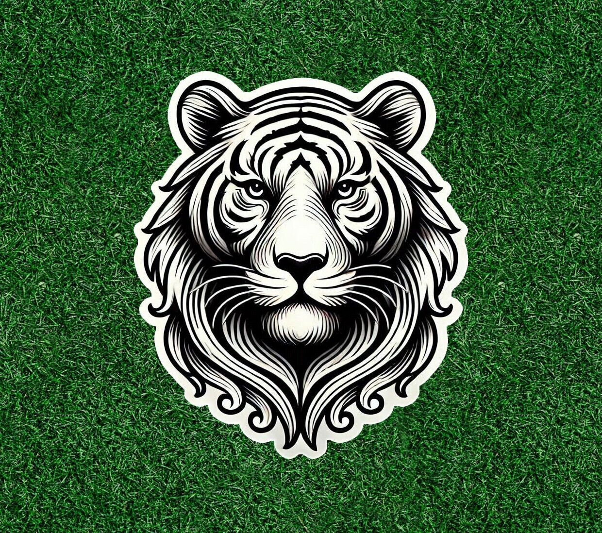 Beautiful Bengal white tiger vinyl sticker decal - many sizes available