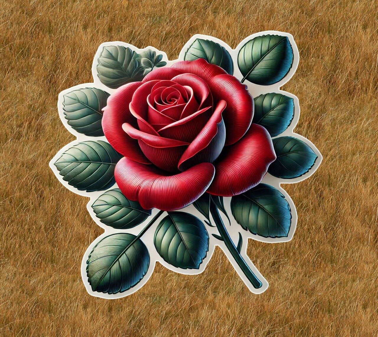 Beautiful red rose vinyl sticker decal - many sizes available