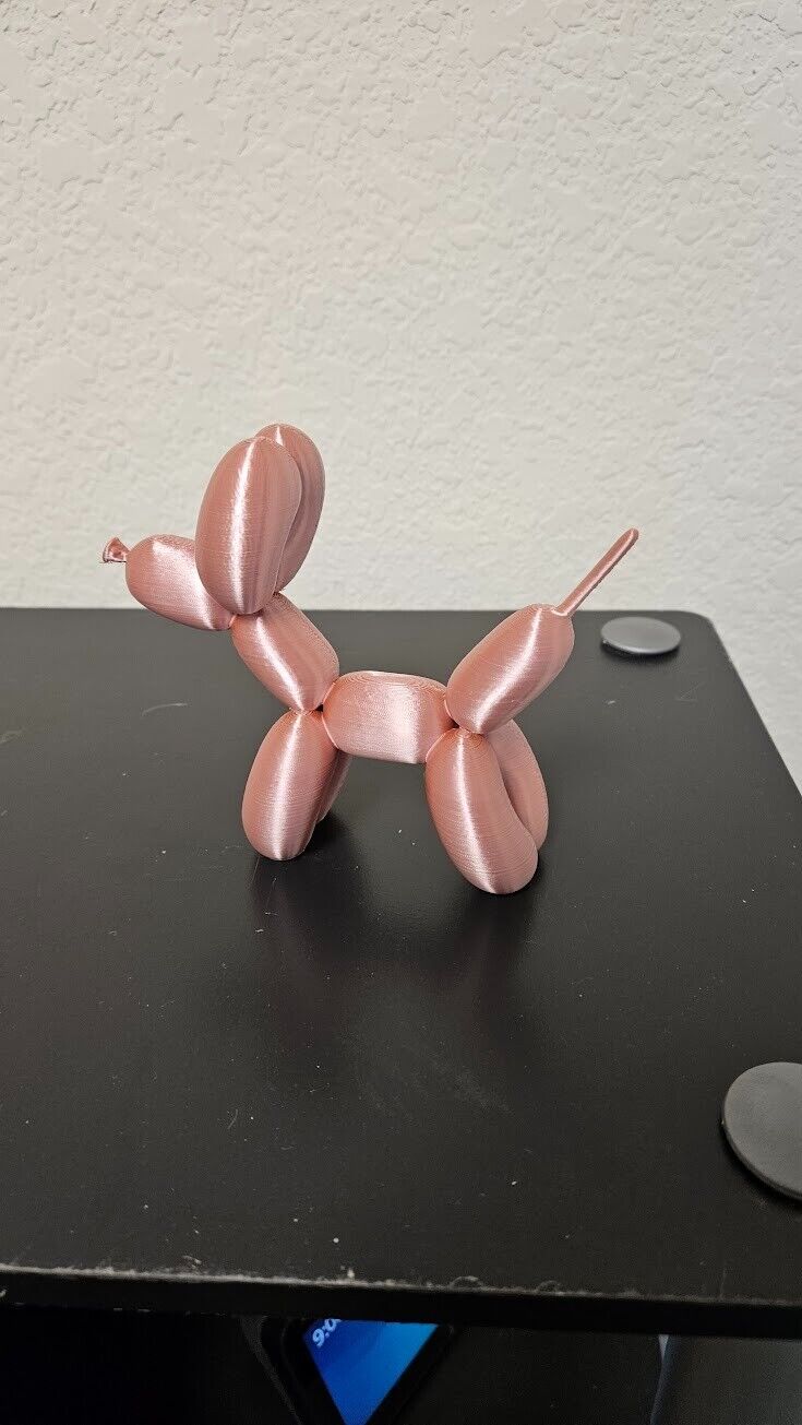 Balloon dog statue - shimmering rose gold color - 5 inches