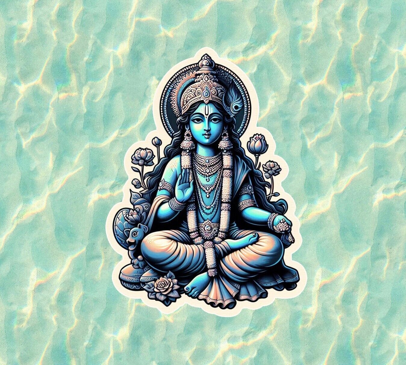 Hindu God Lord Krishna vinyl decal sticker - many sizes available