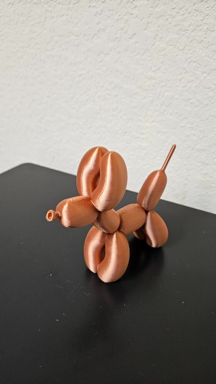 Balloon dog statue - shimmering copper color - 5 inches