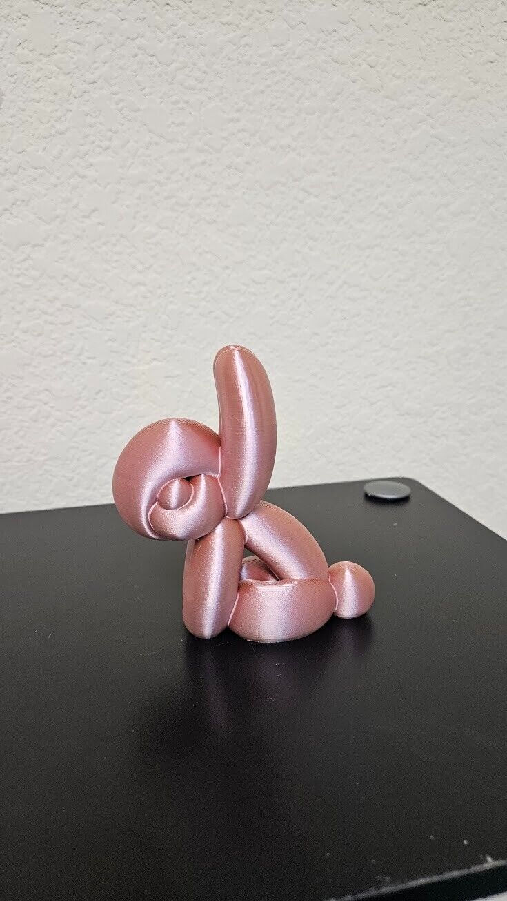 Balloon Bunny statue - shimmering rose gold color - 5 inches height