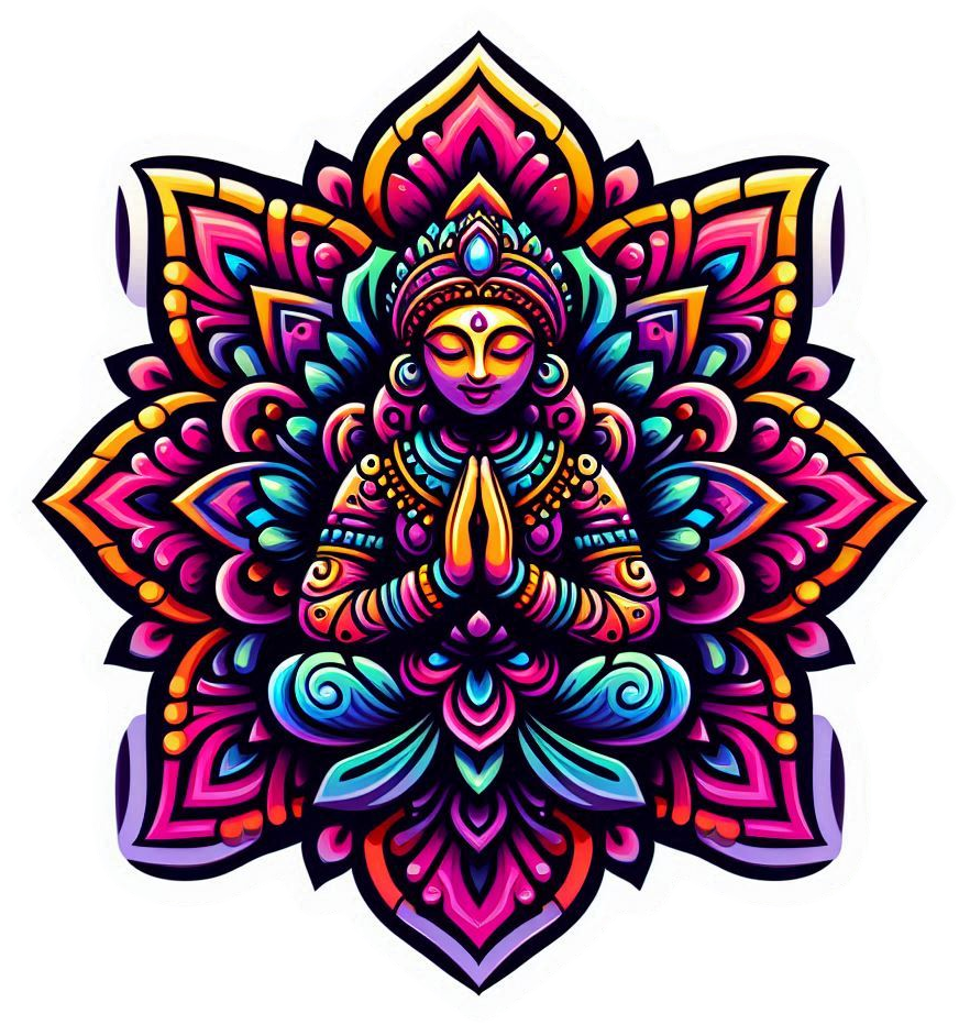 Namaste mandala Indian prayer design vinyl decal sticker - many sizes available