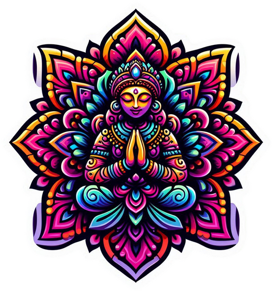 Namaste mandala Indian prayer design vinyl decal sticker - many sizes available