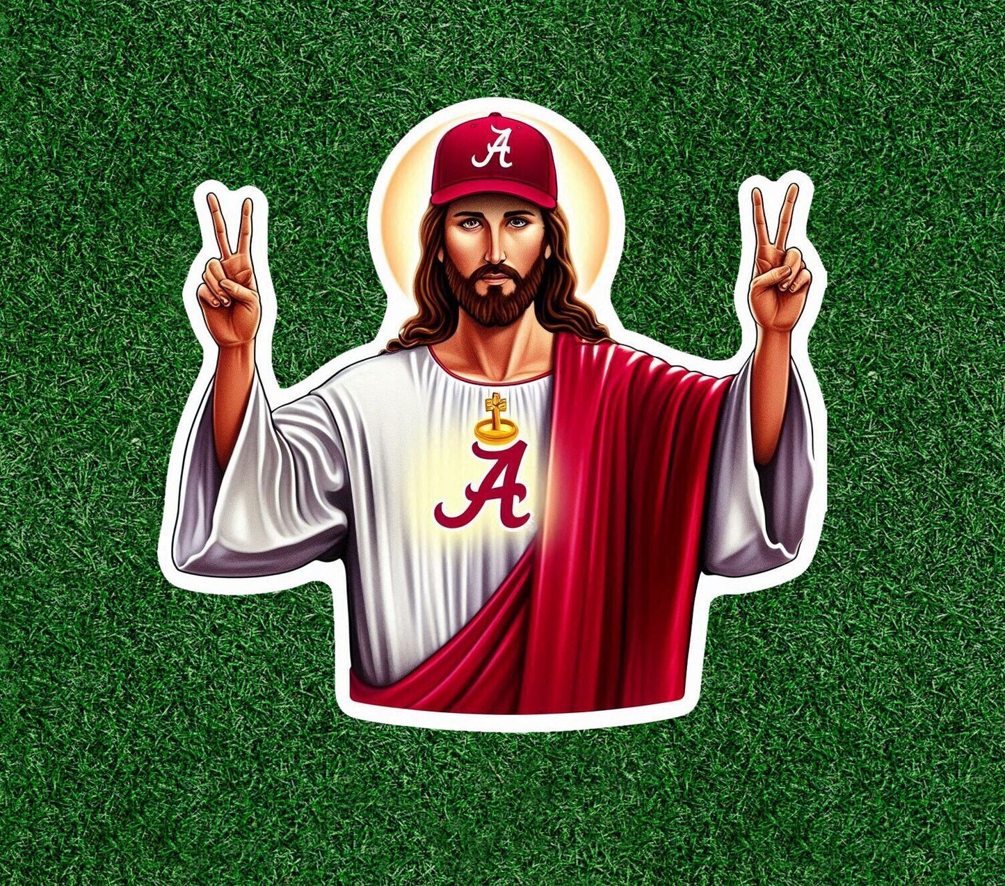 Jesus is a 'Bama fan vinyl sticker decal - several sizes available