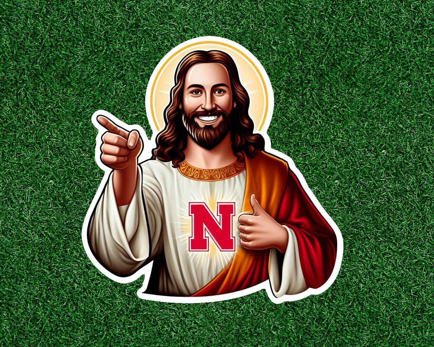 Jesus is a Nebraska fan vinyl sticker decal - several sizes available