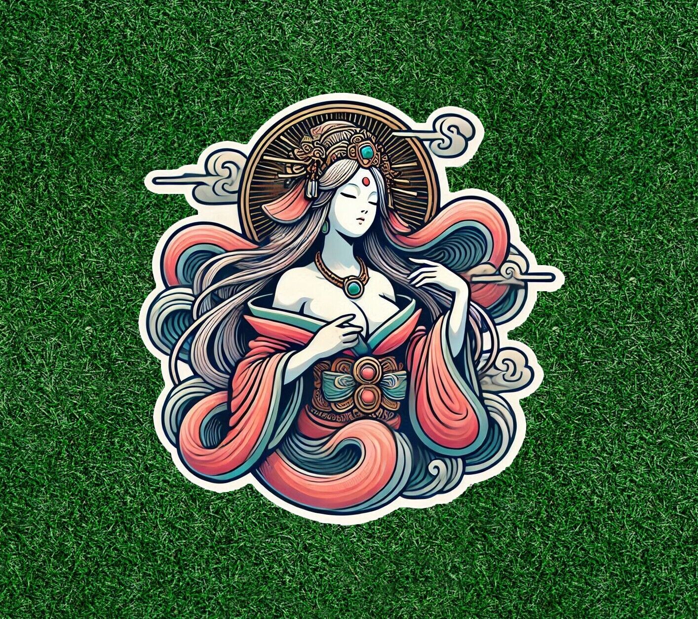 Japanese Sun Goddess Amaterasu vinyl decal sticker - many sizes available