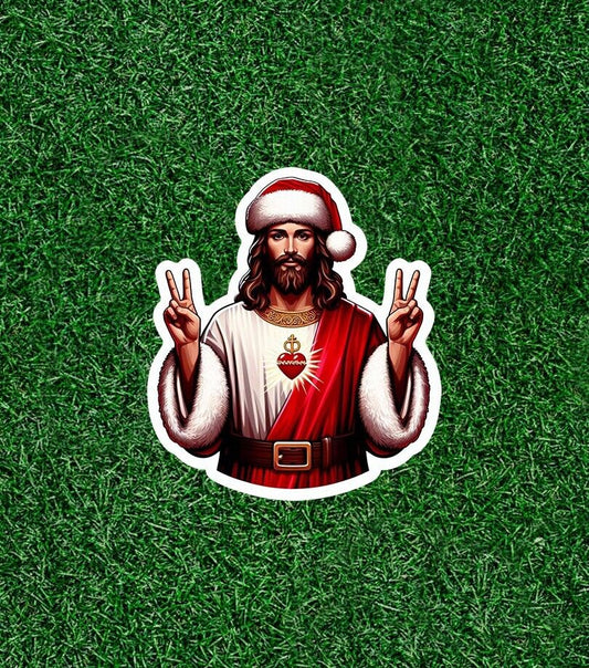 Jesus Claus is bringing presents!  vinyl sticker decal - several sizes available