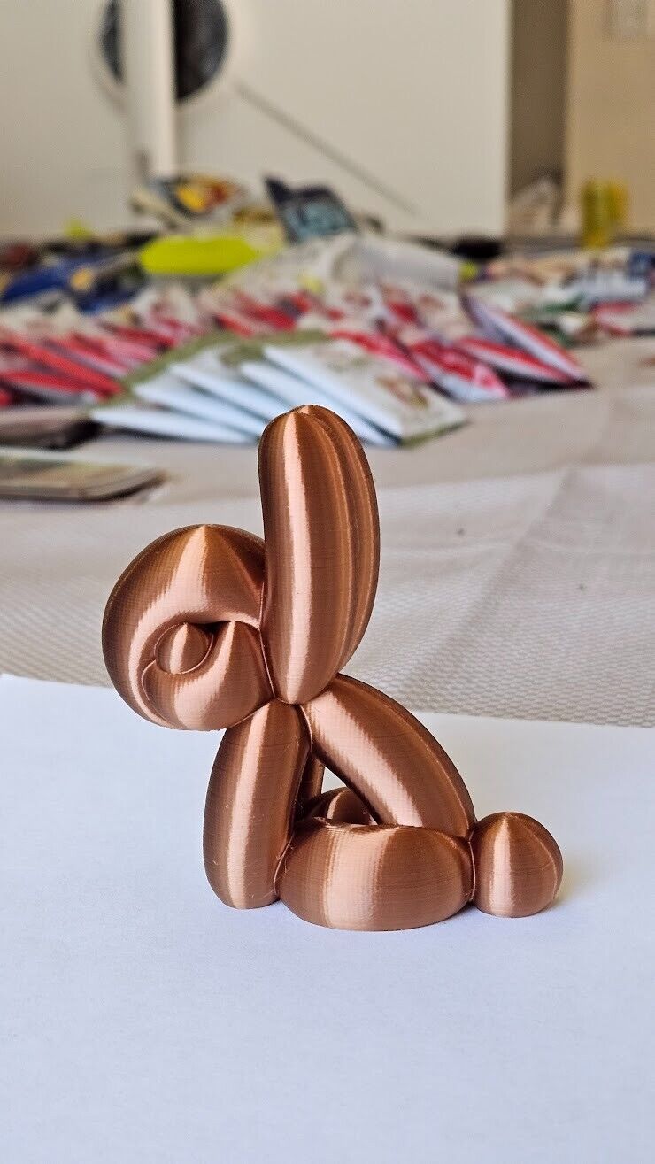 Balloon Bunny 5 inch statue - specially crafted in shimmering copper color