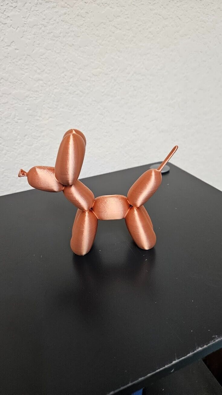 Balloon dog statue - shimmering copper color - 5 inches