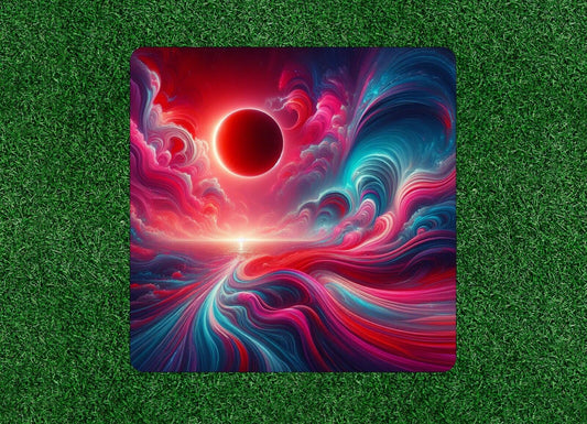 Very colorful eclipse under psychedelic sky vinyl sticker decal - several sizes