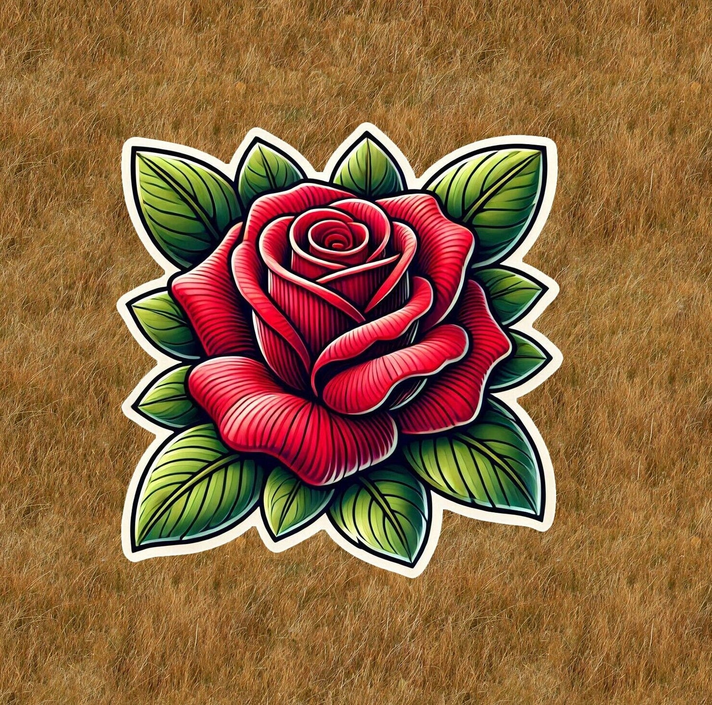 Beautiful red rose vinyl sticker decal - many sizes available