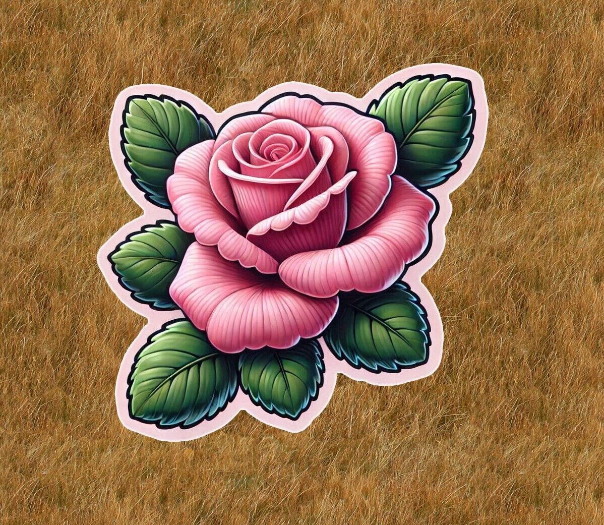 Beautiful pink rose vinyl sticker decal - many sizes available