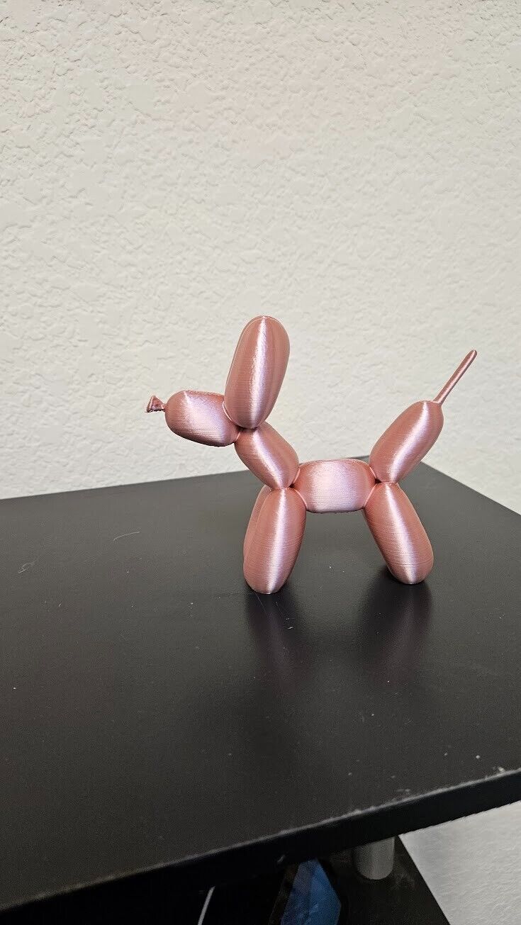 Balloon dog statue - shimmering rose gold color - 5 inches