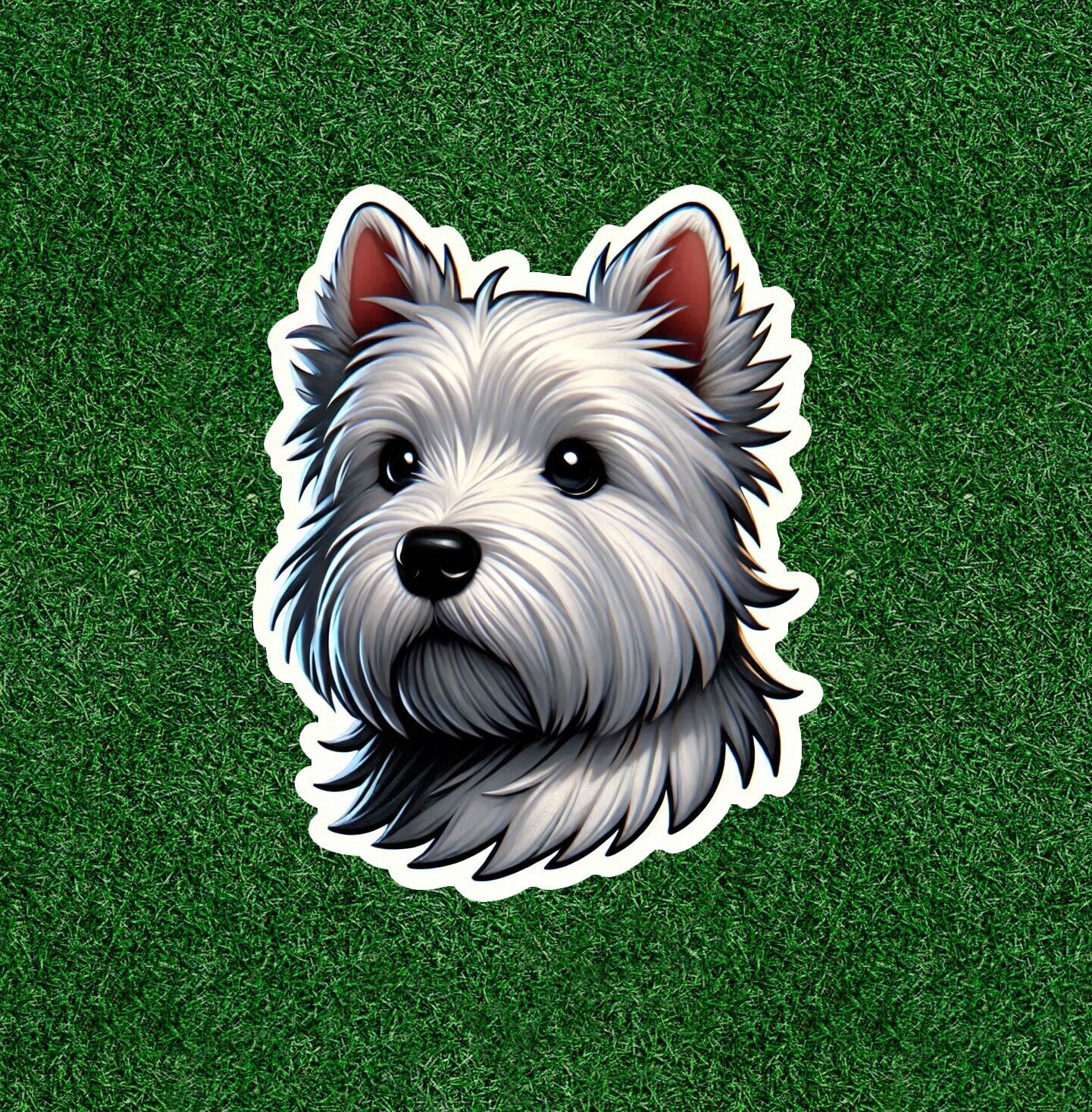 Cute Westie West Highland White Terrier dog vinyl sticker - many sizes available