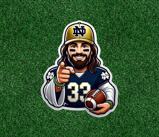 Jesus is a Notre Dame fan vinyl sticker decal - several sizes available