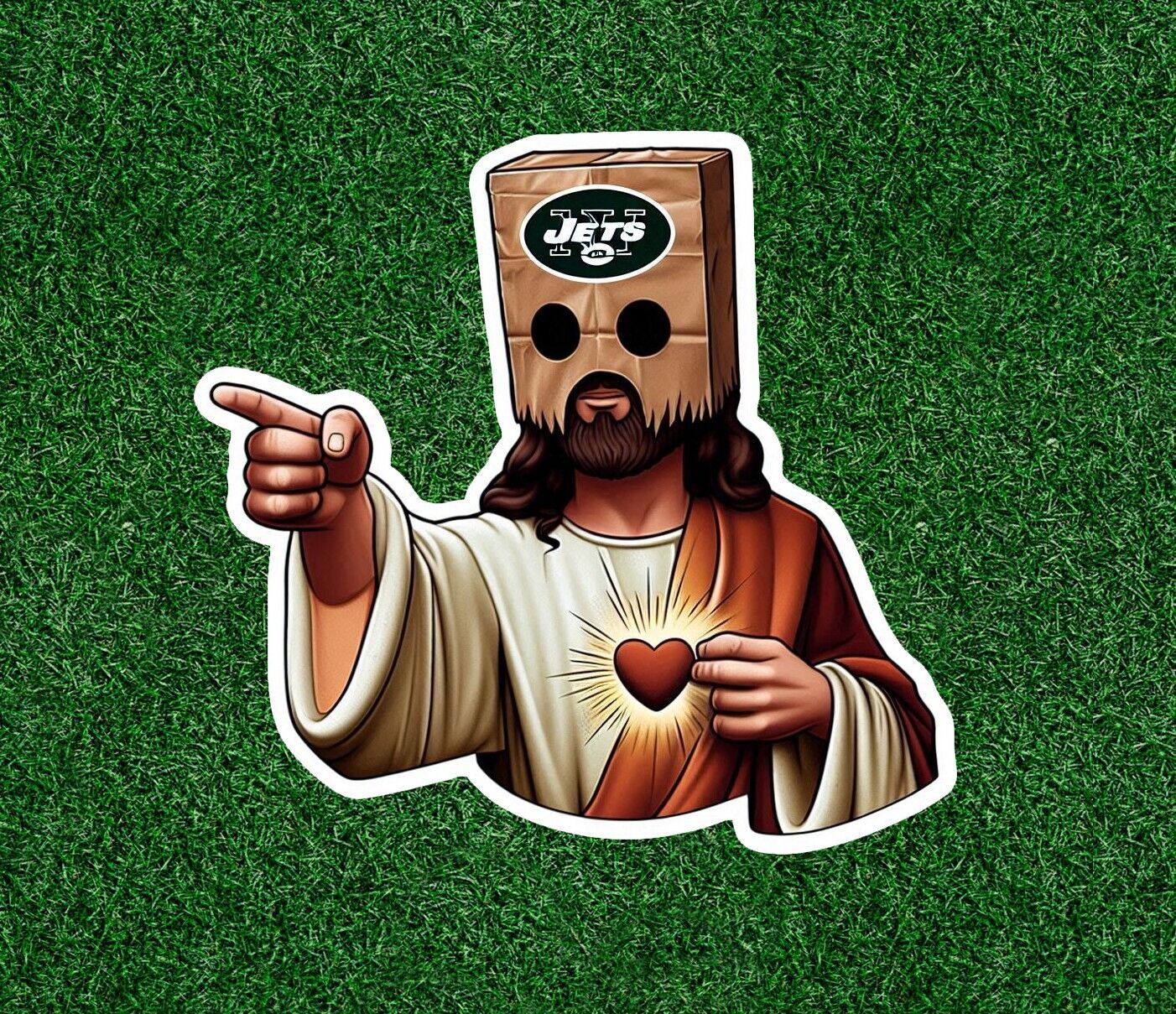 Jesus is a New York Jets fan vinyl sticker decal - several sizes available