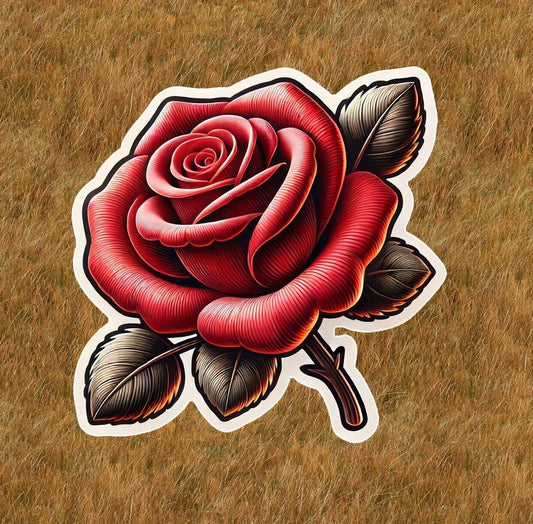 Beautiful red rose vinyl sticker decal - many sizes available