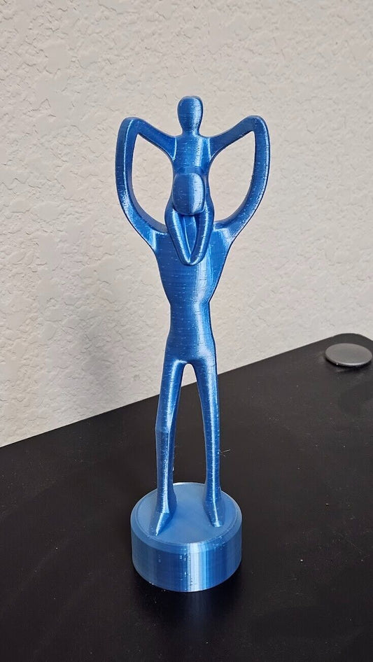 Father and son 11 inch statue - blue and silverish tone