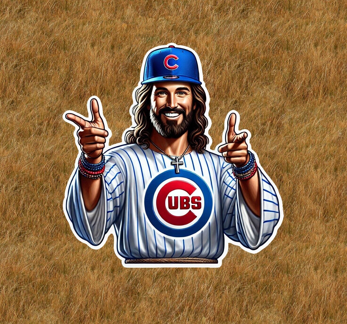 Jesus is a Cubs fan vinyl sticker decal - several sizes available