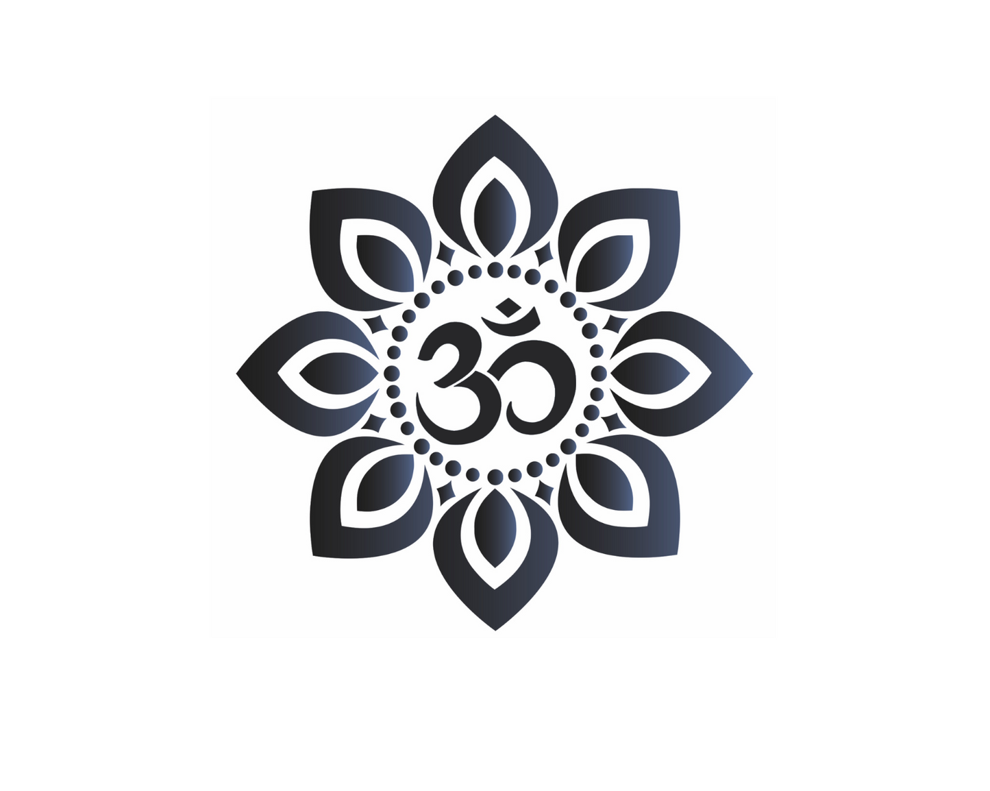 Om Indian prayer symbol flower design vinyl sticker decal - many sizes / colors