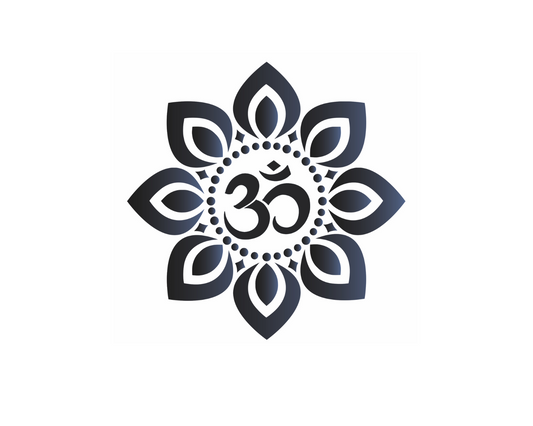 Om Indian prayer symbol flower design vinyl sticker decal - many sizes / colors