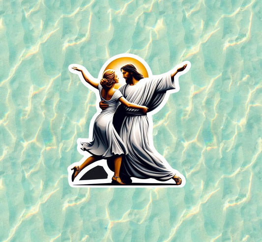 Dancing Jesus vinyl sticker decal - several sizes available