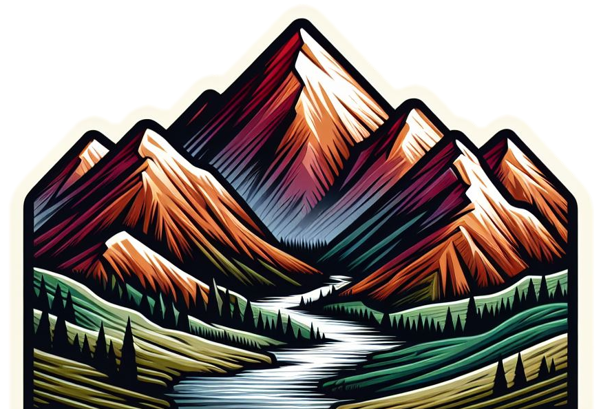 Beautiful translucent Mountain Range vinyl sticker decal - many sizes available