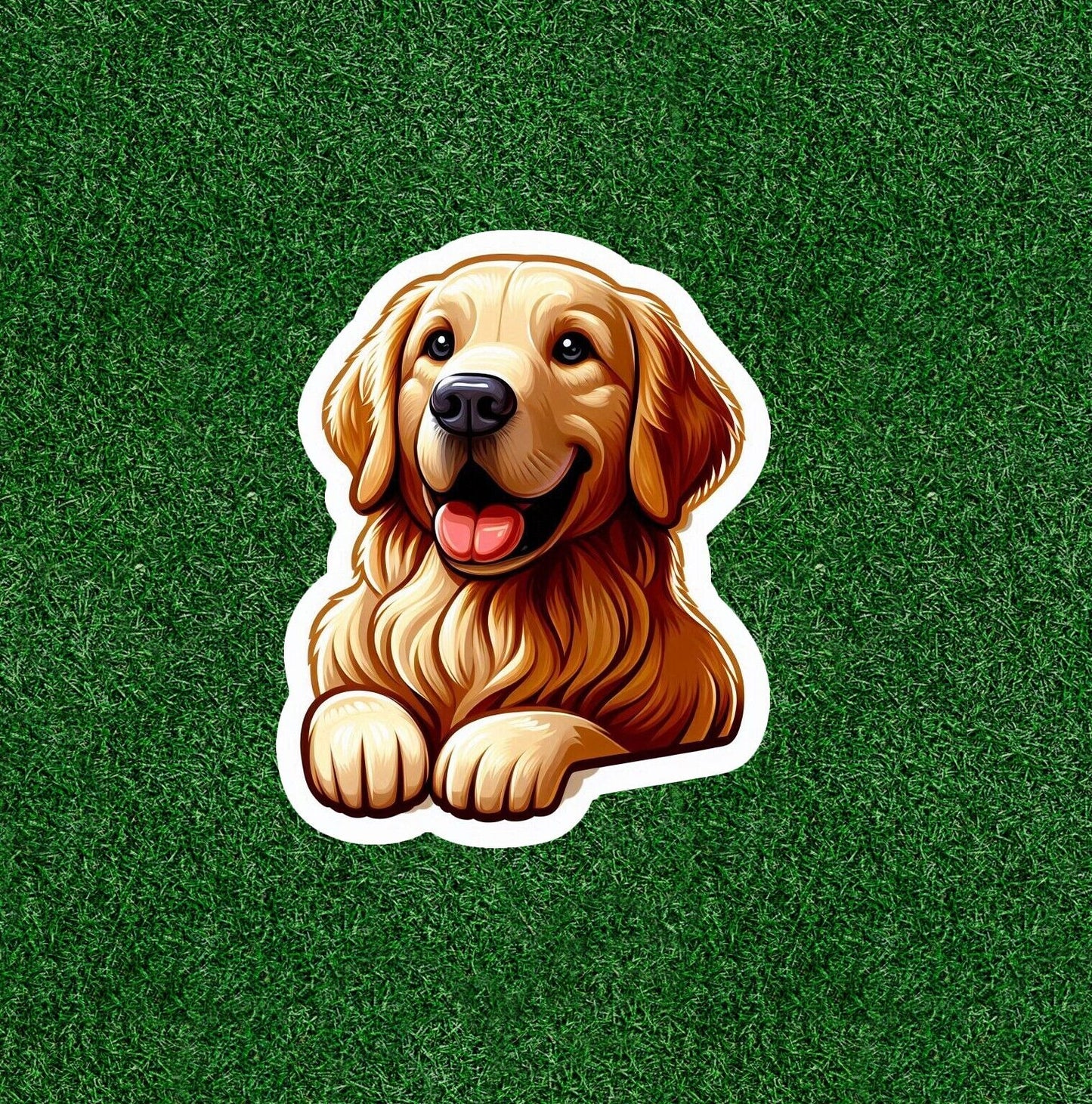 Cute Golden Retriever dog vinyl decal sticker - many sizes available