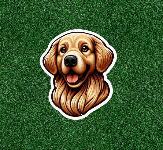 Cute Golden Retriever dog vinyl decal sticker - many sizes available