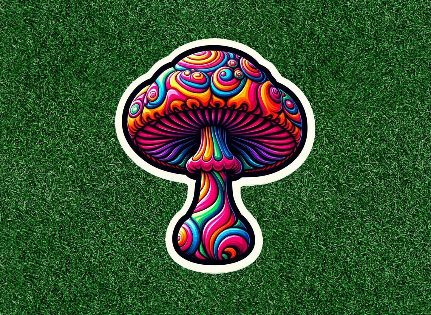 Colorful psychedelic mushroom vinyl sticker decal - several sizes available