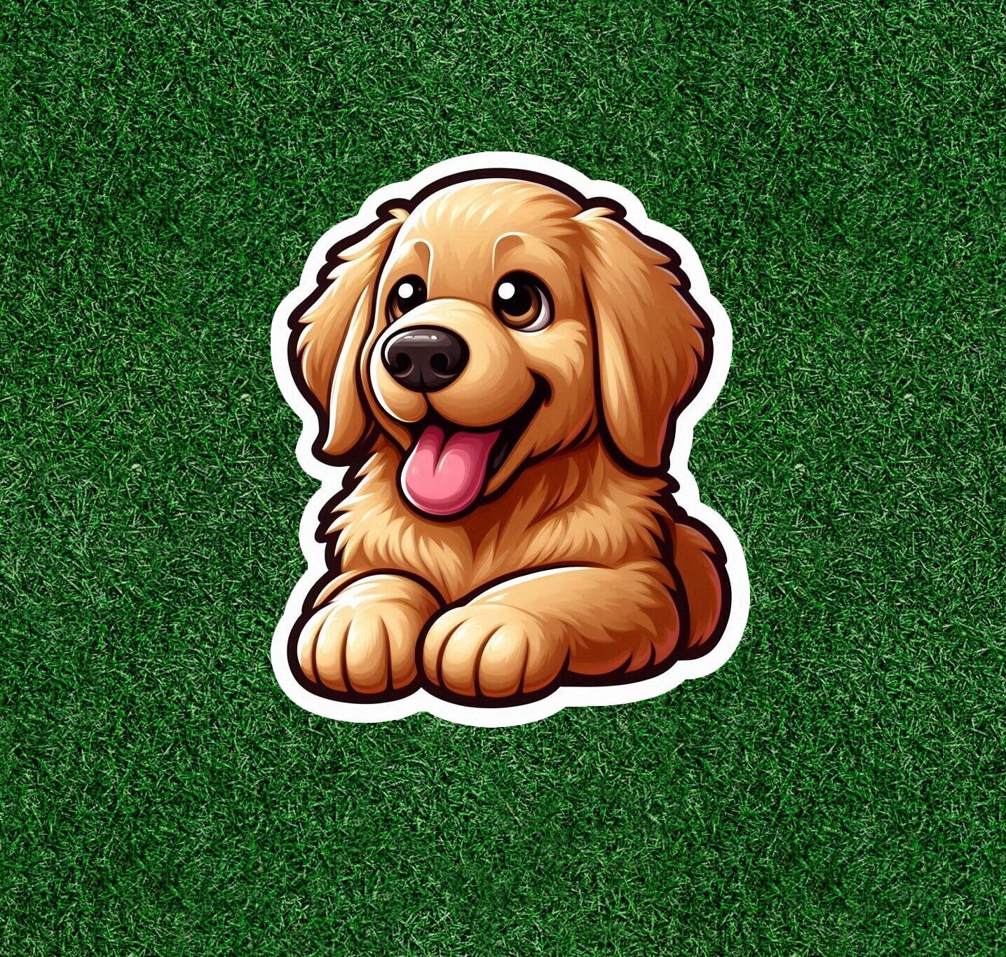 Cute Golden Retriever dog vinyl decal sticker - many sizes available