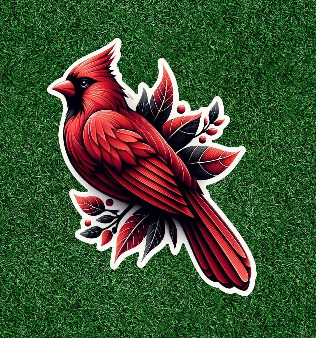 Beautiful red cardinal vinyl sticker decal - many sizes available