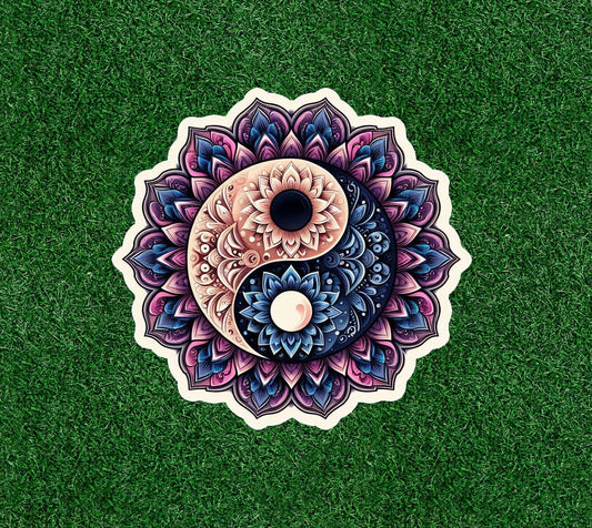 Yin Yang Mandala design vinyl decal sticker - many sizes available