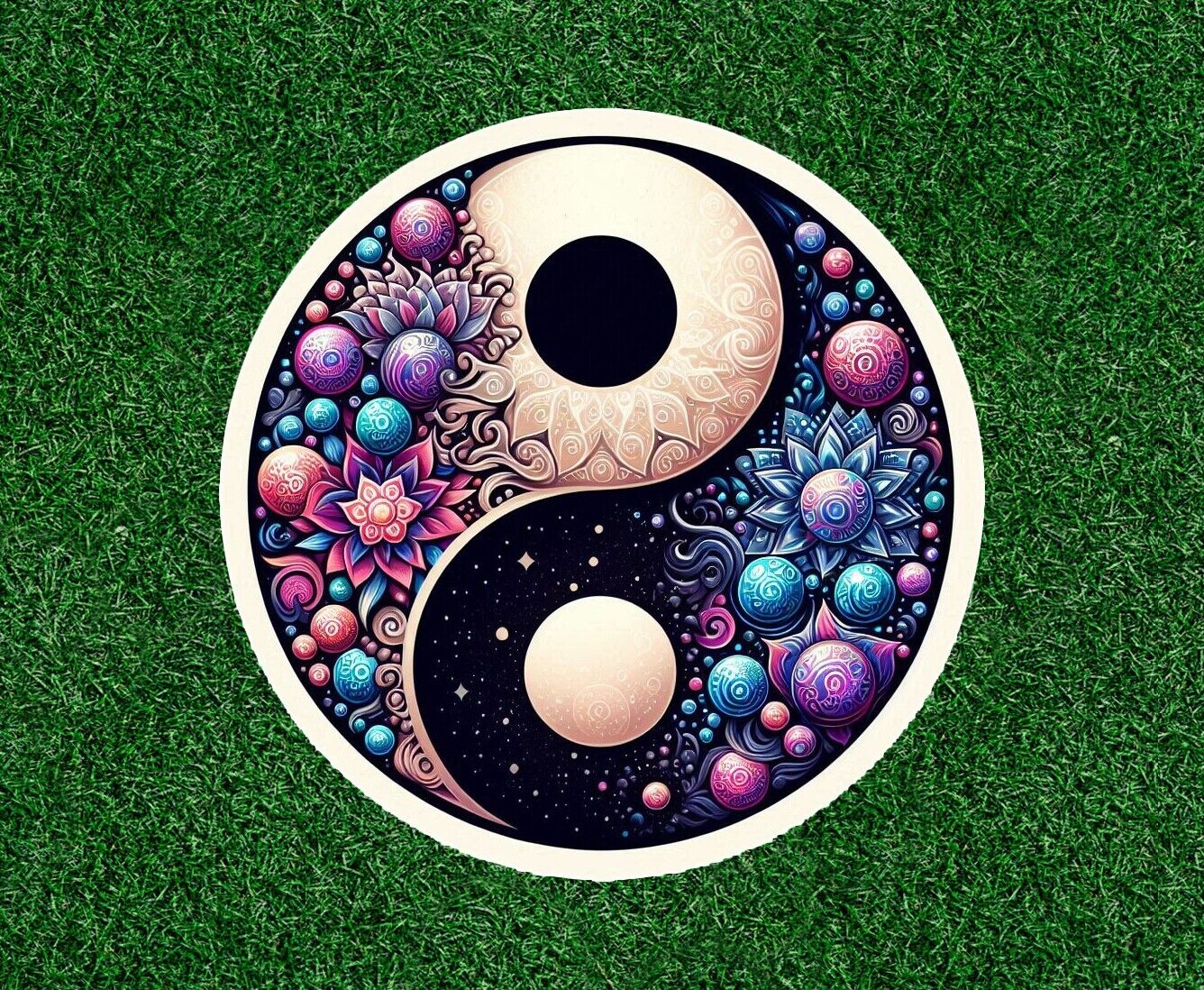 Beautiful Yin Yang design vinyl decal sticker - many sizes available