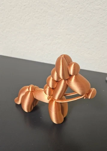 Copper 3D-printed balloon animal sculpture