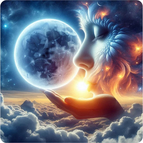 Celestial sun kissing moon 100% waterproof vinyl sticker decal - many sizes