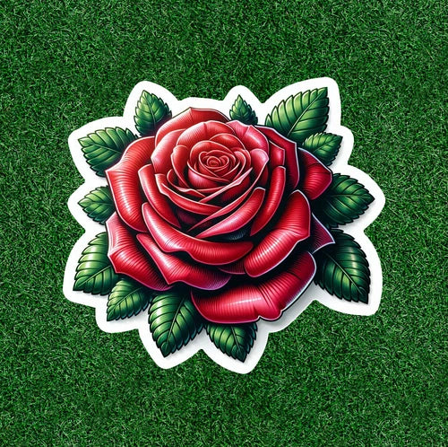 Beautiful red rose vinyl sticker decal - many sizes available