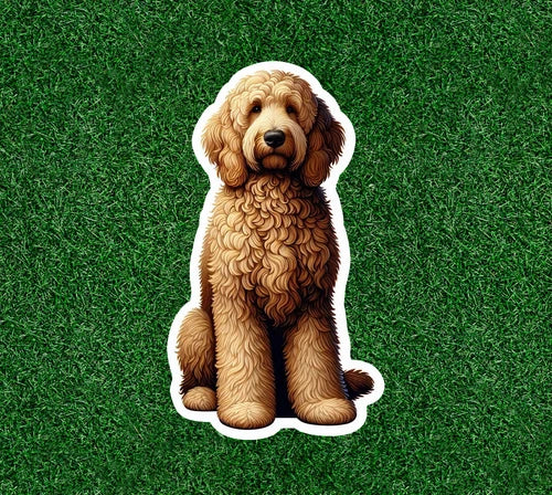 Cute Golden Doodle dog 100% waterproof vinyl sticker decal - many sizes
