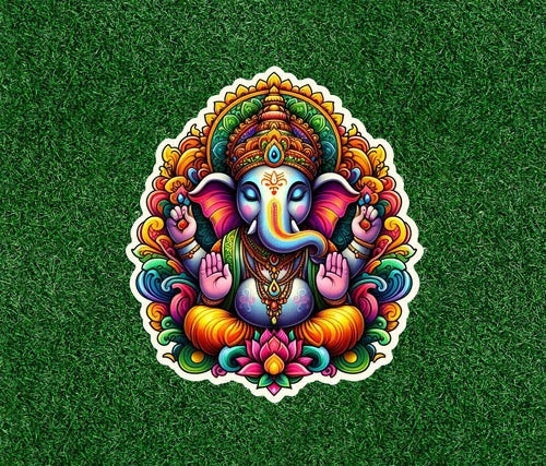 Hindu God Lord Ganesh / Ganesha 100% waterproof vinyl sticker decal - many sizes