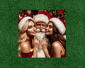 Santa Claus is celebrating Christmas (twice) vinyl sticker decal - several sizes