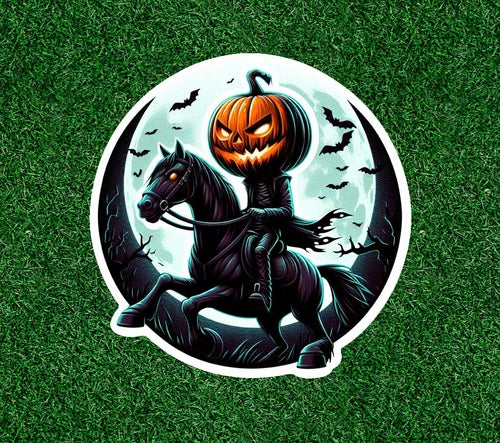 Halloween scary pumpkin head 100% waterproof sticker decal - several sizes