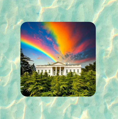 Marijuana plants at the White House 100% waterproof vinyl sticker - many sizes