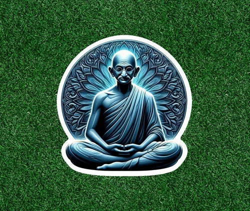 Mahatma Gandhi praying / meditating waterproof vinyl sticker decal - many sizes