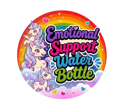 Emotional Support Water Bottle 100% waterproof vinyl sticker decal - many sizes
