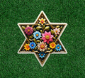 Star of David with flowers 100% waterproof vinyl sticker decal - several sizes